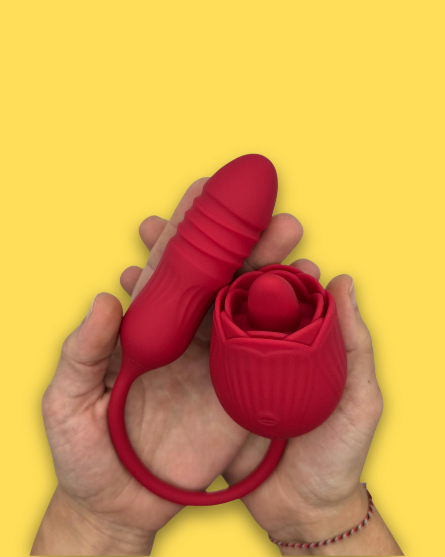 Dream Rose 2 in 1 - Clitoral Stimulator with Thrusting Egg Vibrator