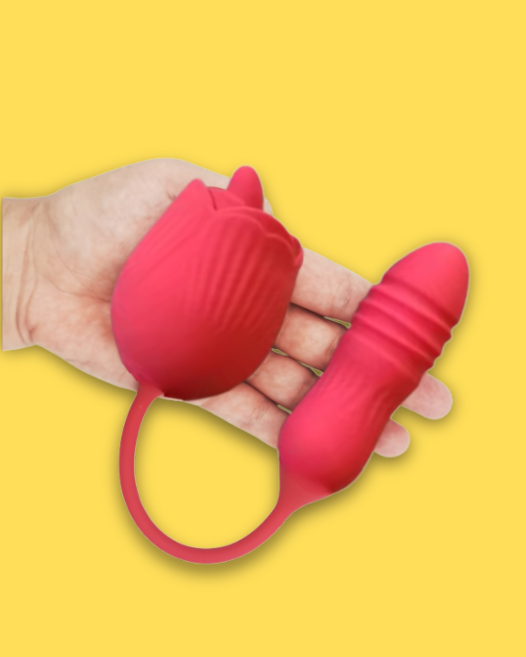 Dream Rose 2 in 1 Clitoral Stimulator With Thrusting Egg Vibrator