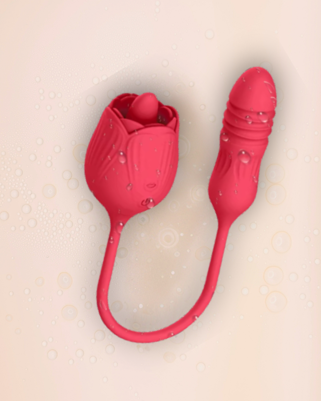 Dream Rose 2 in 1 Clitoral Stimulator With Thrusting Egg Vibrator